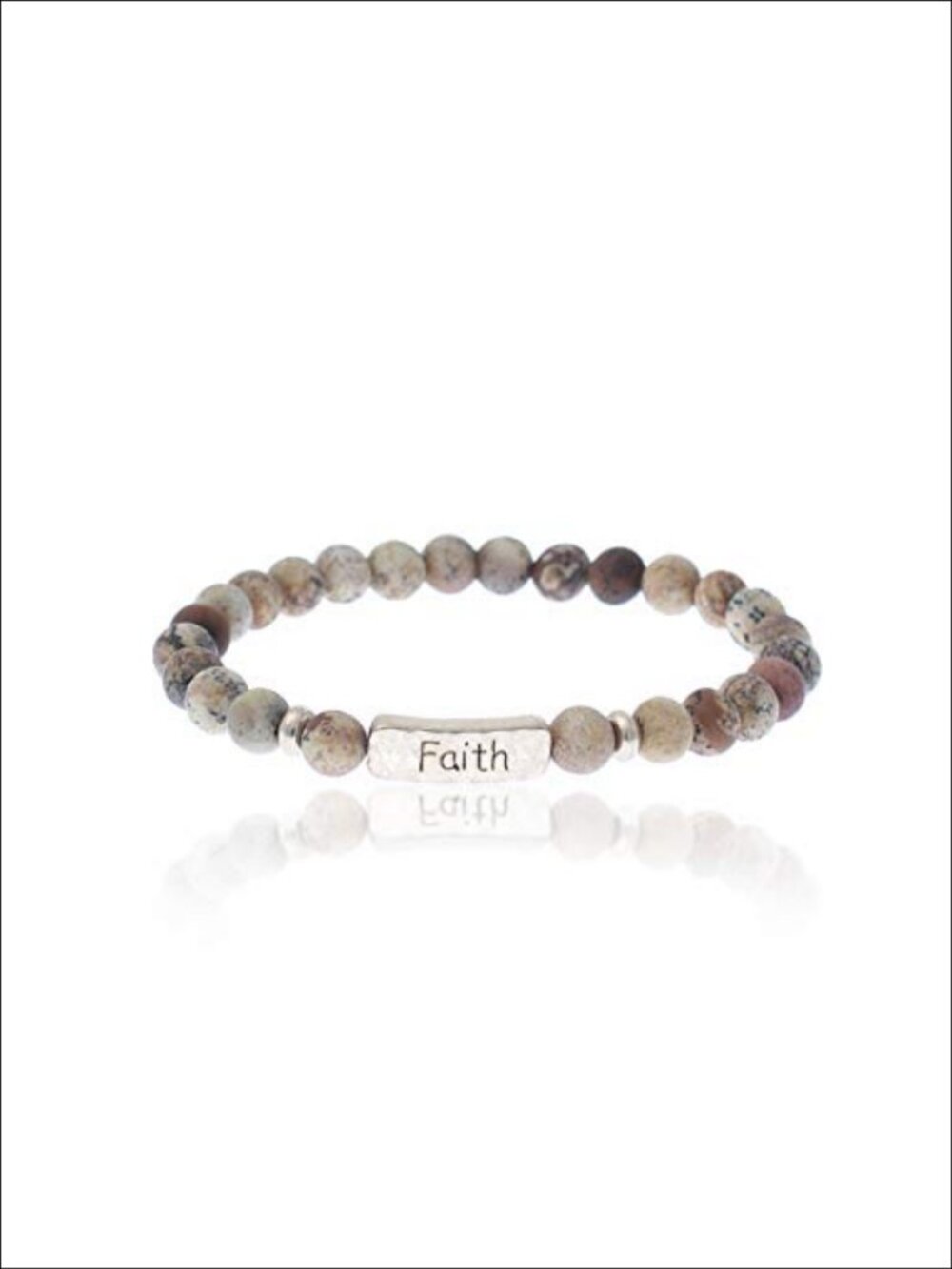 Natural Stone Stretch Bracelet Faith Inspirational Gift Box